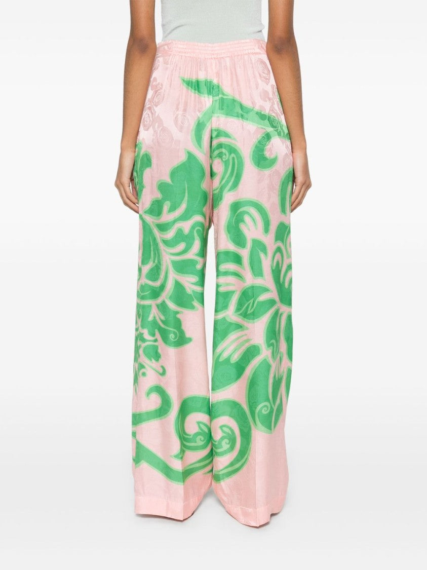 Etro Wide-Leg Floral Pants in Viscose and Silk Blend