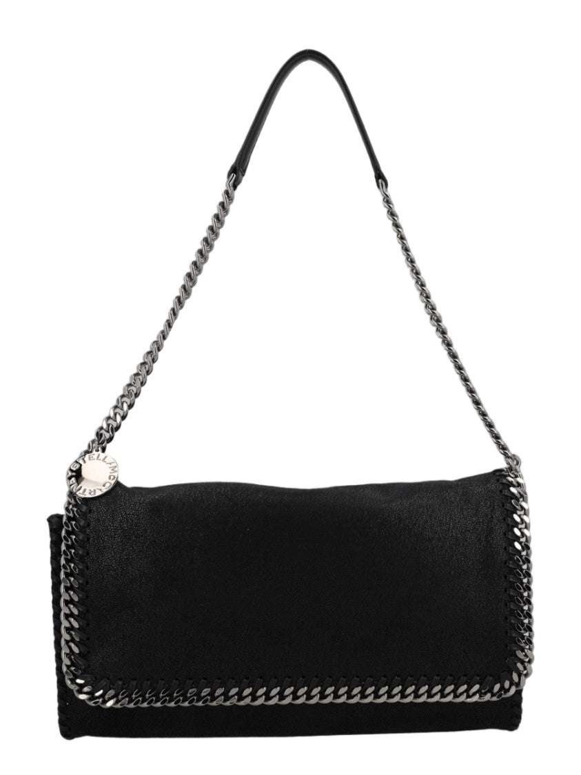 Stella Mccartney Black Silver Chain Trim Polyester Crossbody Bag