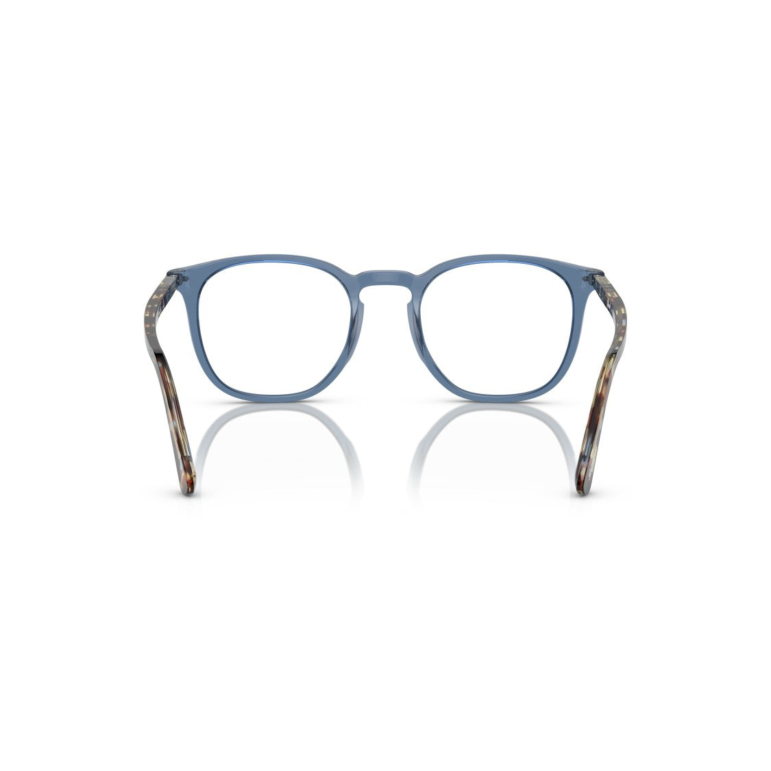 Persol 0Po3318v Rounded Square Eyeglasses With Translucent Blue Front