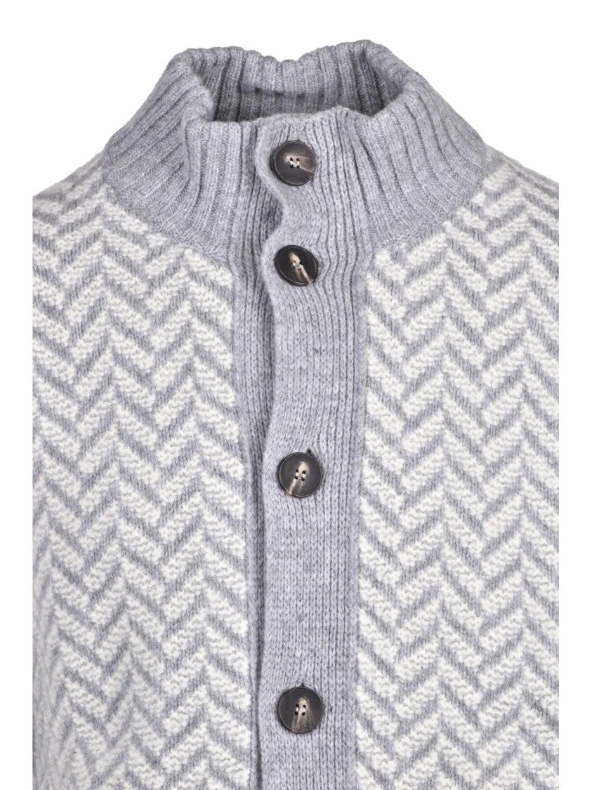 Kangra Textured Merino Wool Button Jacket With Ribbed Details