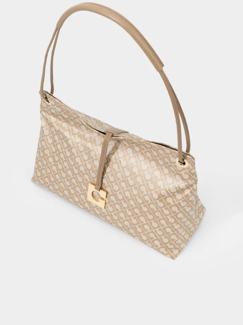 Gherardini Neutral Beige Geometric Pattern Shoulder Bag