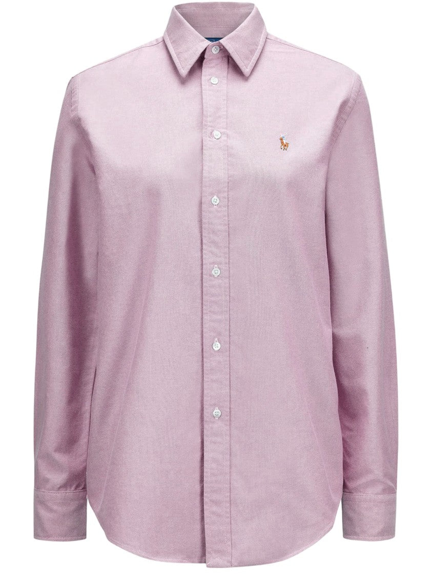 Polo Ralph Lauren Long-Sleeve Cotton Shirt With Embroidered Logo Detail