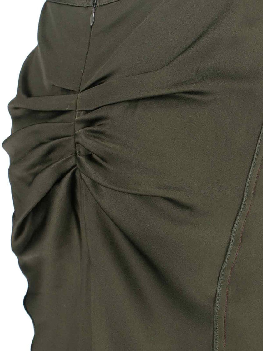 Victoria Beckham Draped Midi Skirt With Hemline