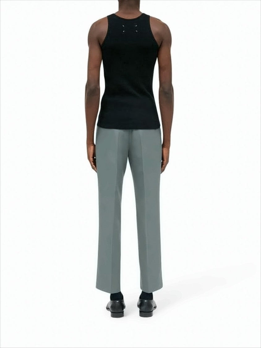 Maison Margiela Fitted Sleeveless Ribbed Tank Top With Rectangular Plaque