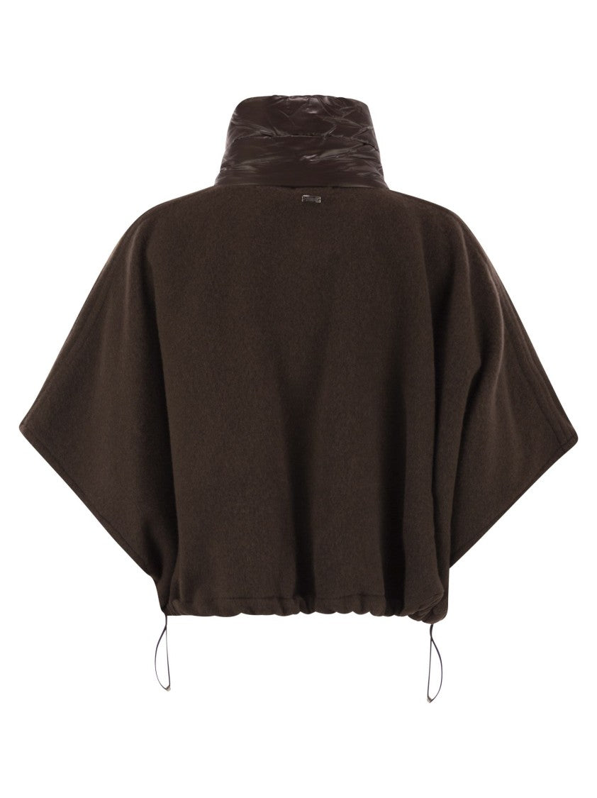 Herno Resort Poncho In Wool And Cashemre