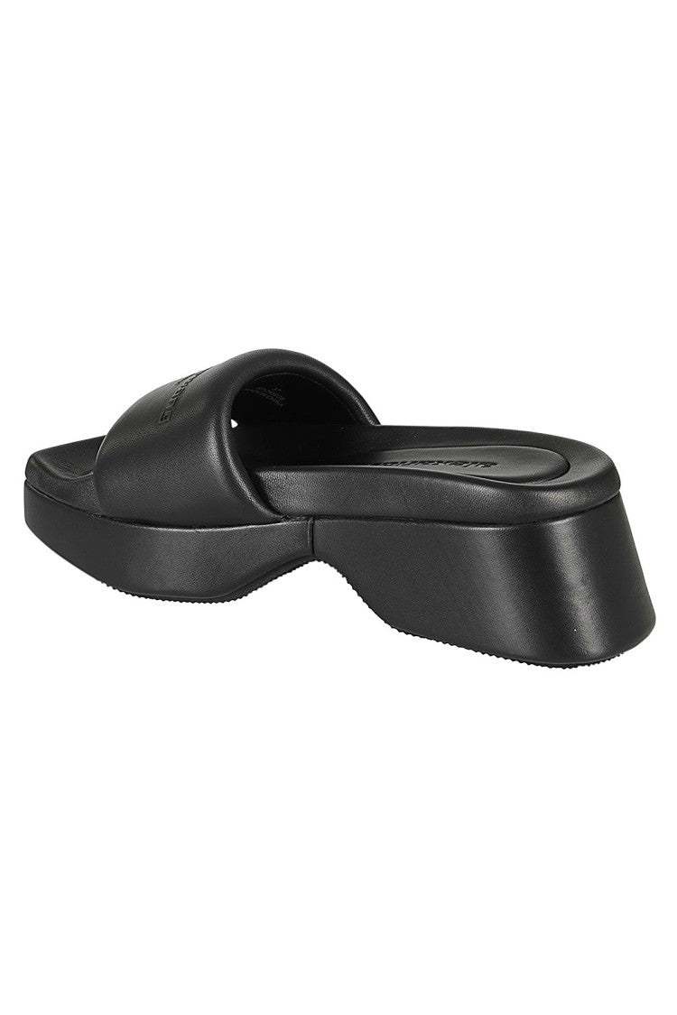 Alexander Wang Platform Black Float Slide Slippers