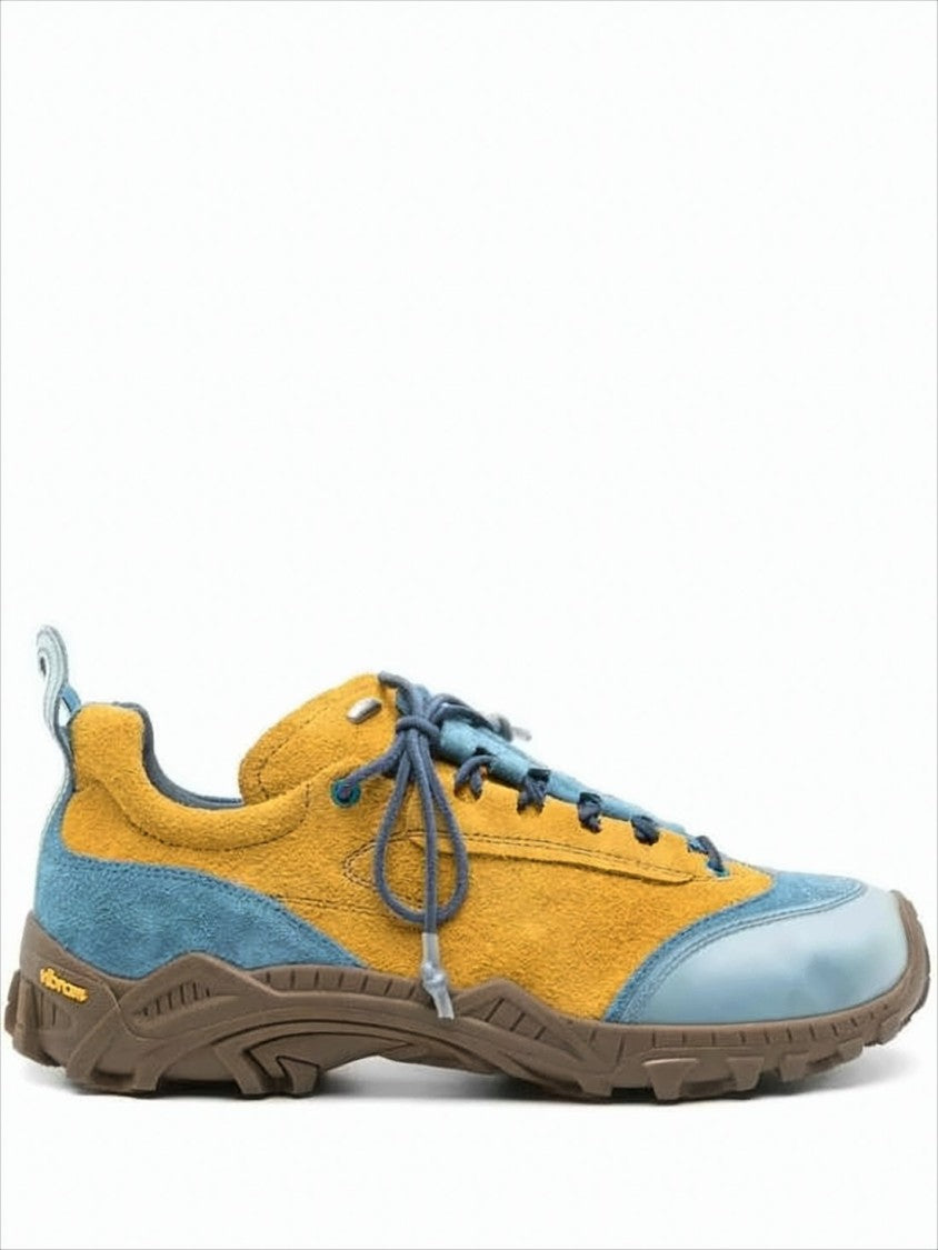 Our Legacy Contrast Suede Sneakers With Rugged Vibram Sole