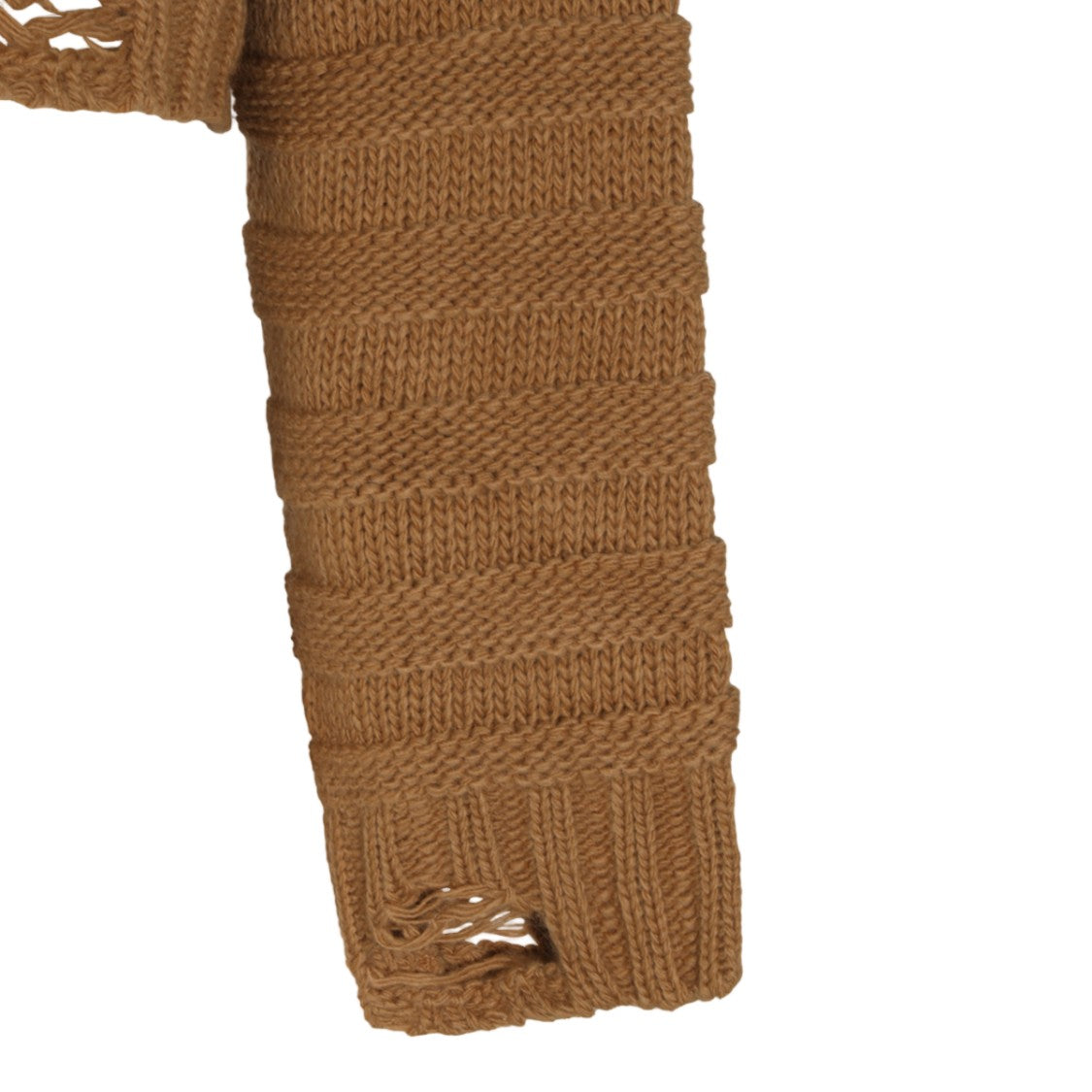 Mm6 By Maison Margiela Cropped Chunky Knit Distressed Sweater