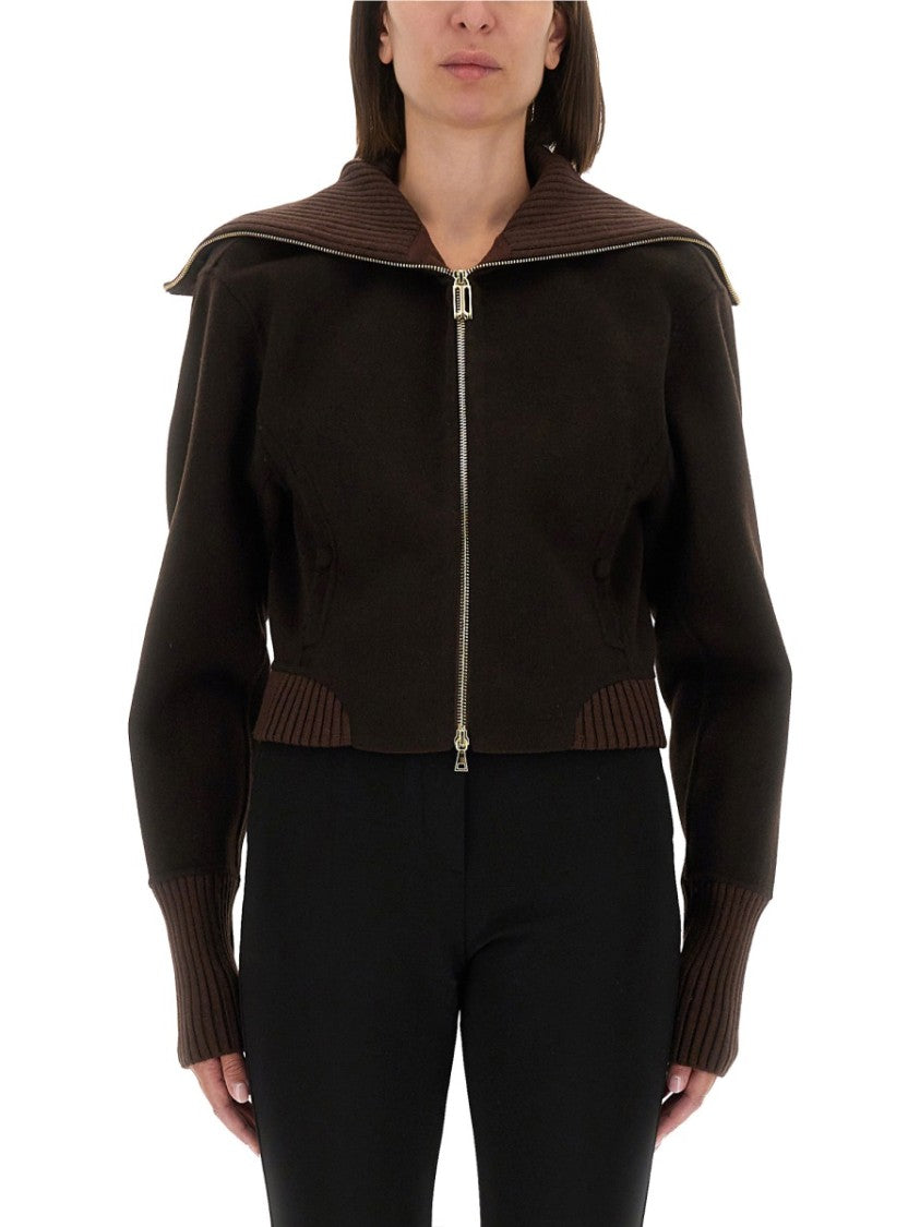 Victoria Beckham Zippered Wool Jacket
