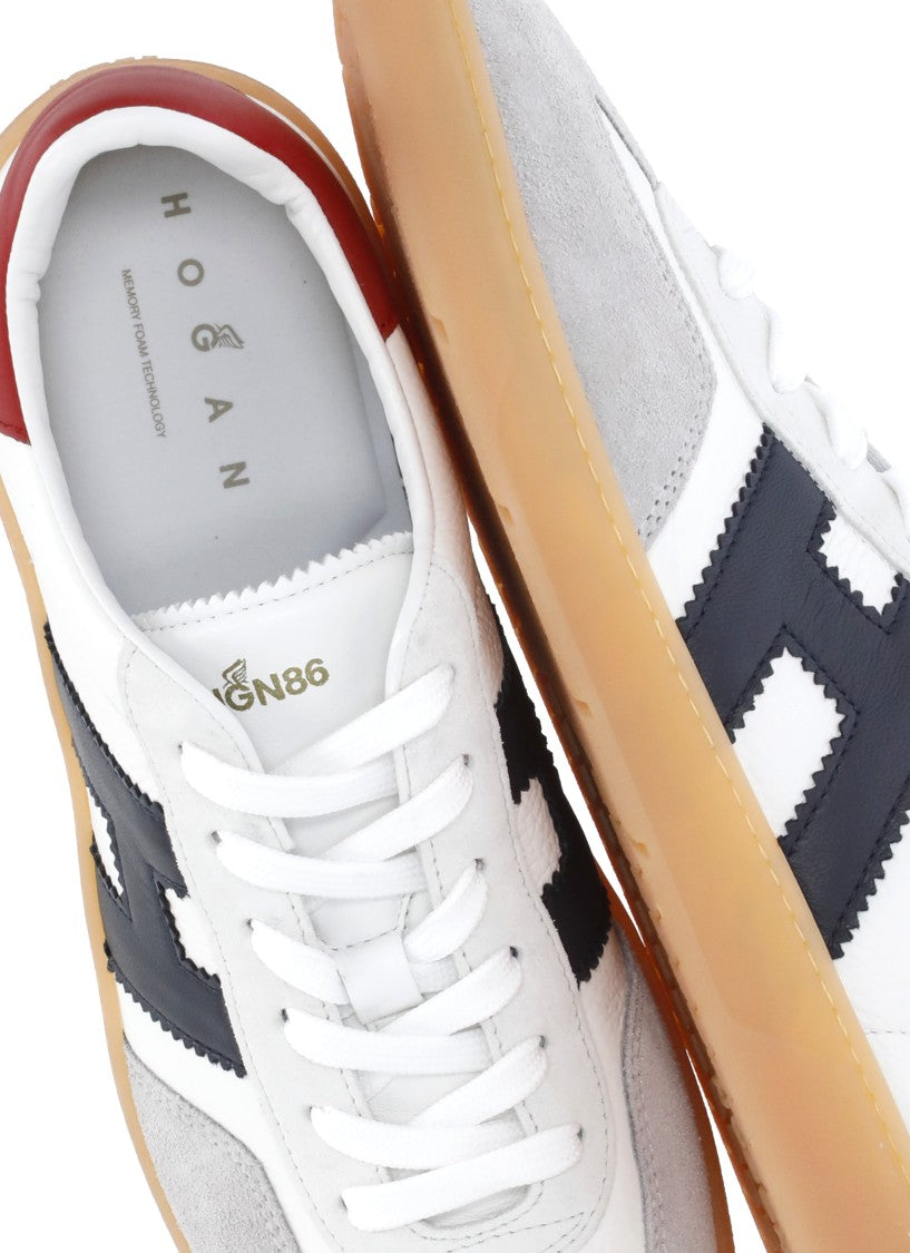 Hogan White Cool Suede-Blend Sneakers