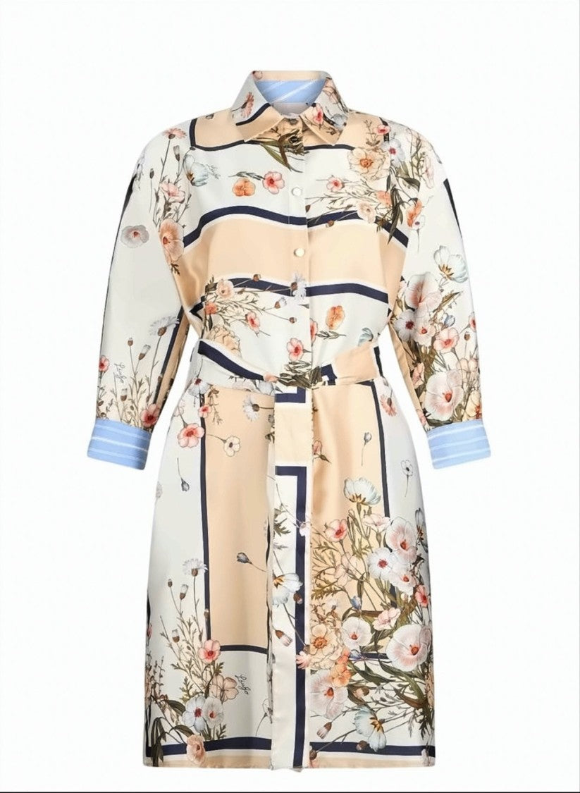 Liu Jo Short Printed Twill Shirt Dress