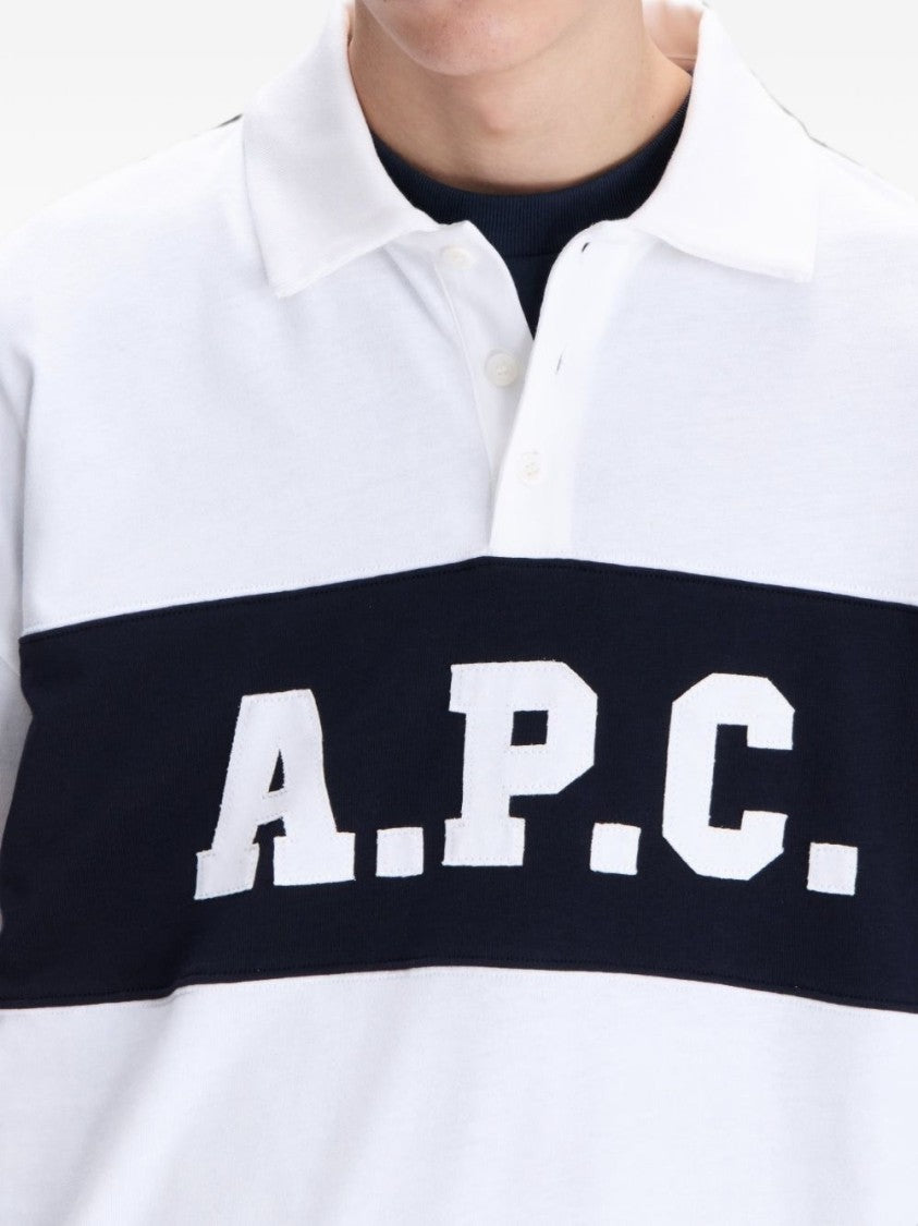 A.P.C. Rugby-Style Logo Print Polo Shirt