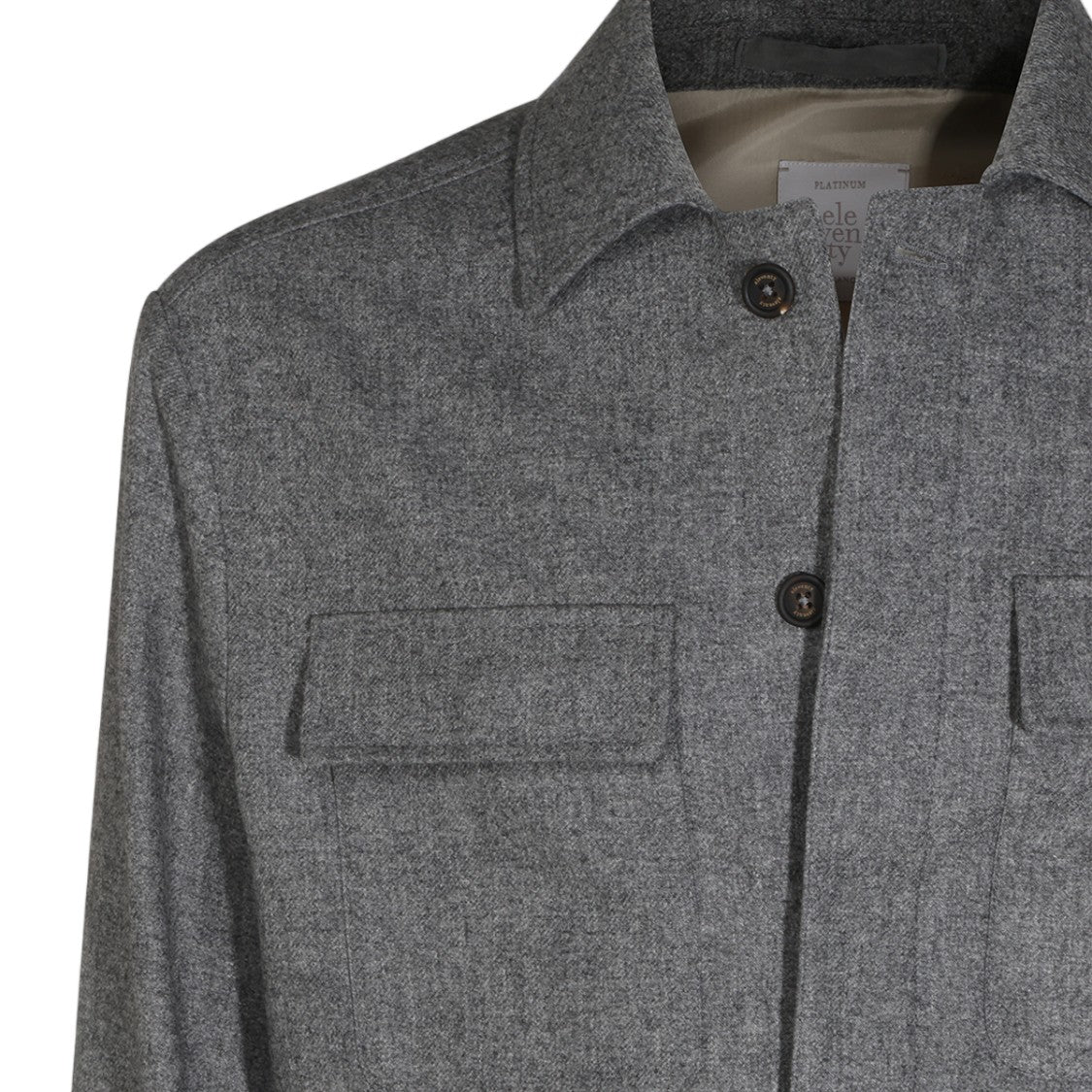 Eleventy Medium Grey Minimalist Jacket With Classic Collar