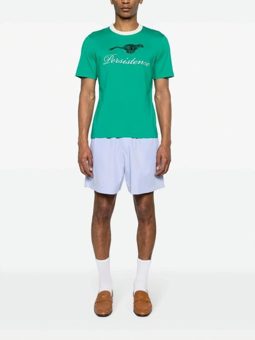 Wales Bonner Short-Sleeve T-Shirt With Graphic Leopard And Statement Script