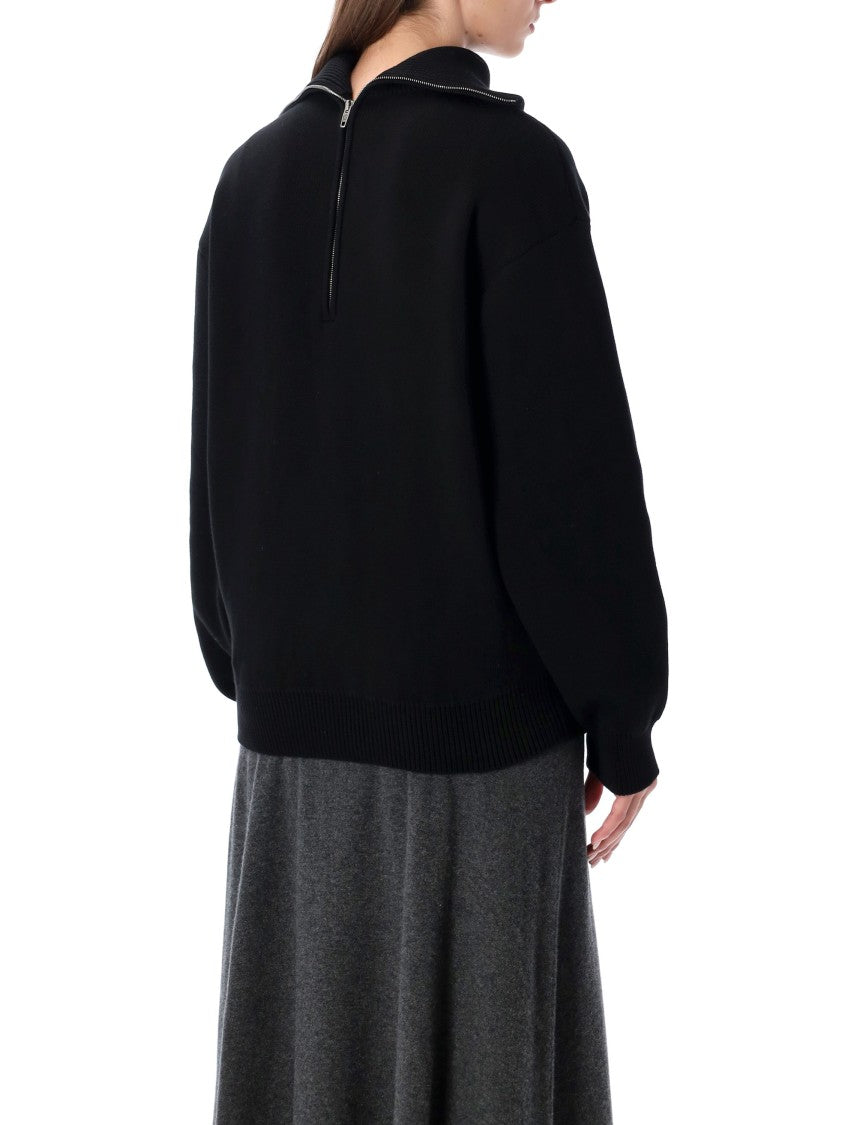 Balenciaga Cotton High-Neck Zip Sweater