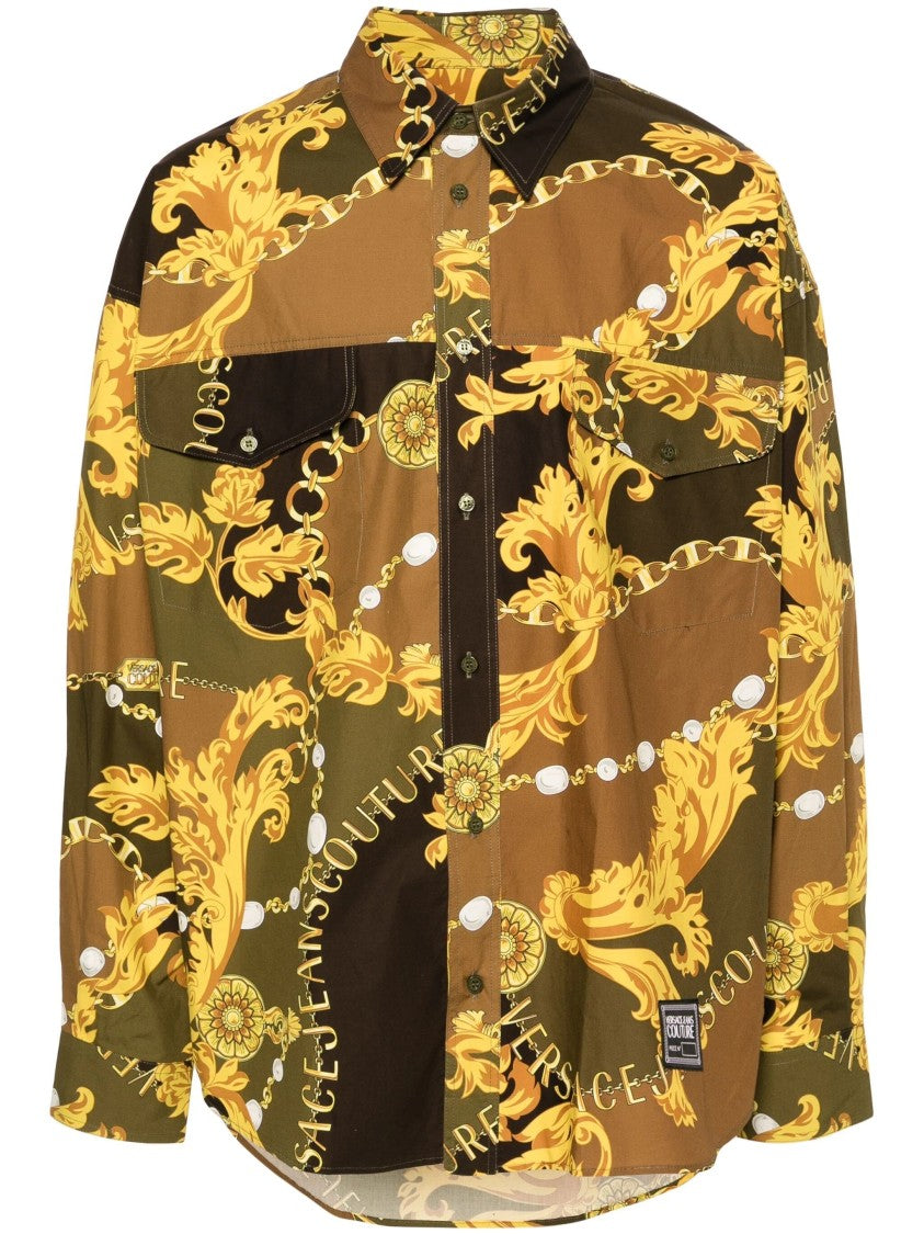 Versace Jeans Couture Intricately Printed Long Sleeve Shirt