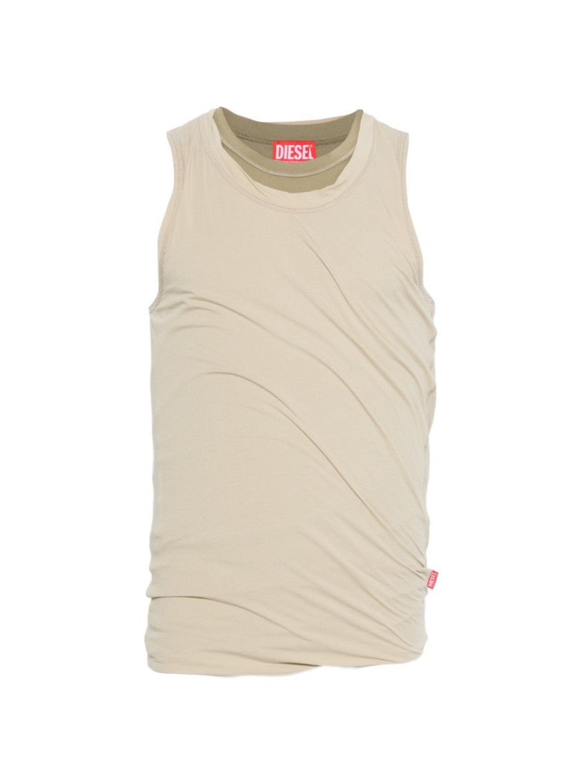 Diesel Sleeveless Fitted Top With Subtle Ruching