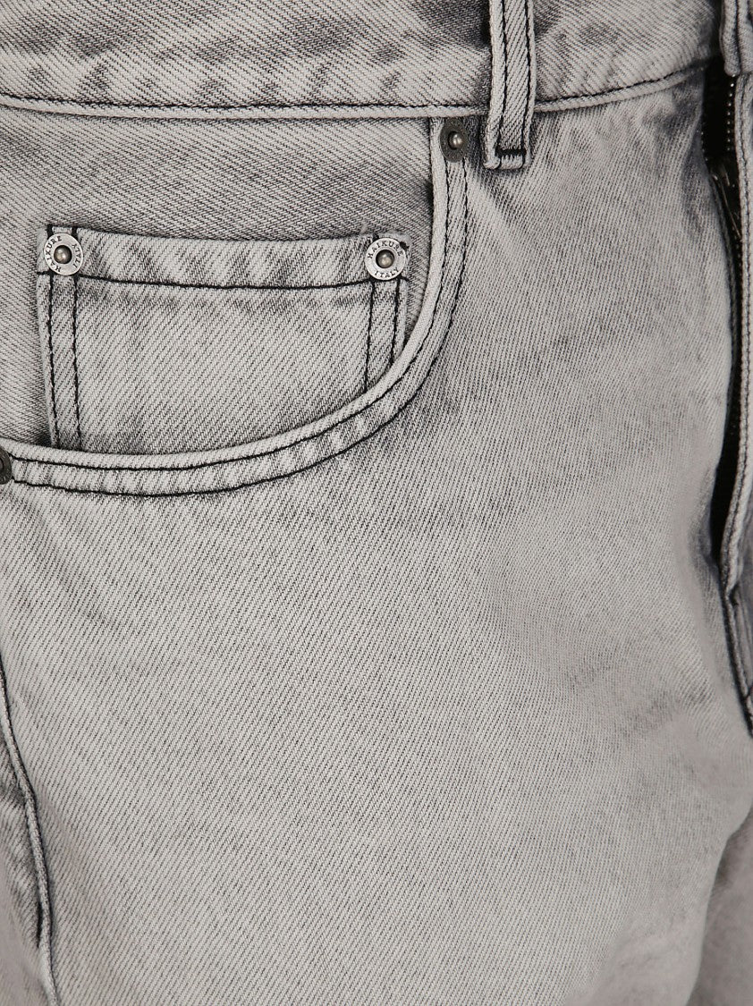 Haikure Light Wash Straight-Leg Five-Pocket Jeans