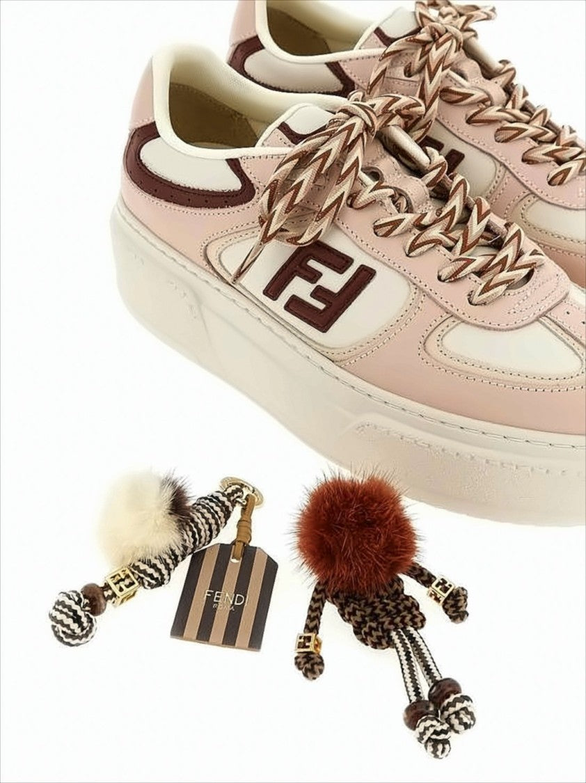 Fendi Chunky White Sole Sneakers With Braided Laces