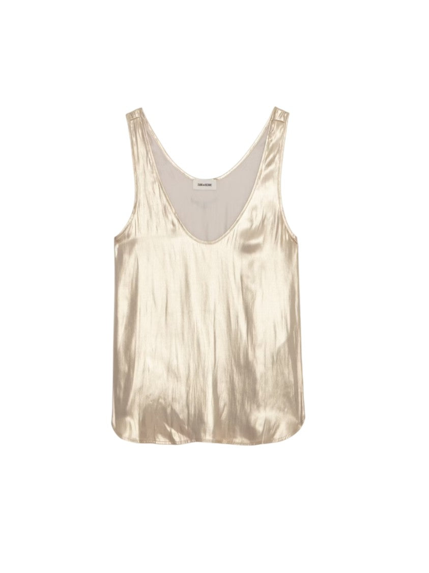Zadig & Voltaire Metallic Finish Sleeveless Top