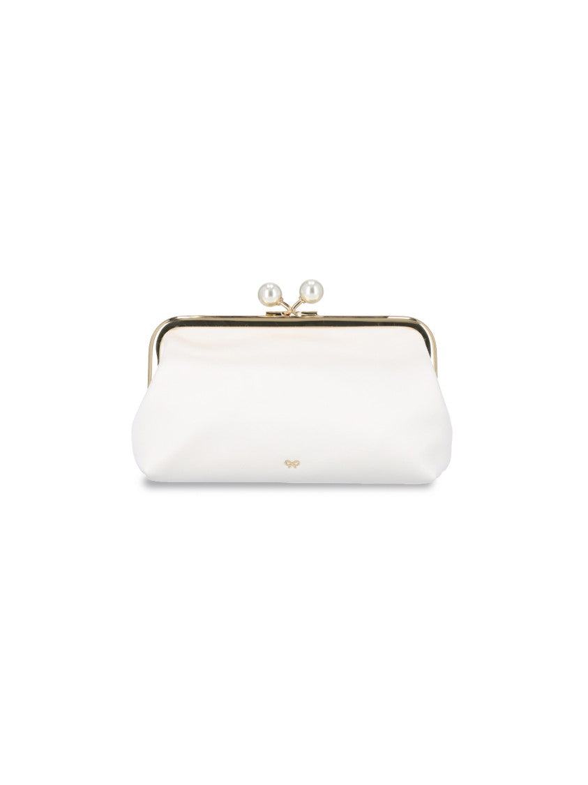 Anya Hindmarch White Bespoke Maud Pearls Viscose Pouch