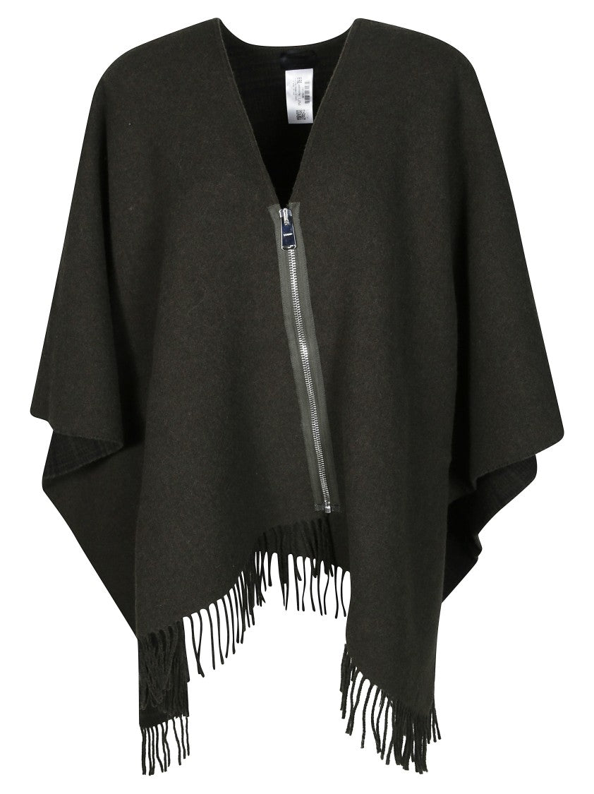 Dondup Asymmetrical Fringed Wool-Blend Cape