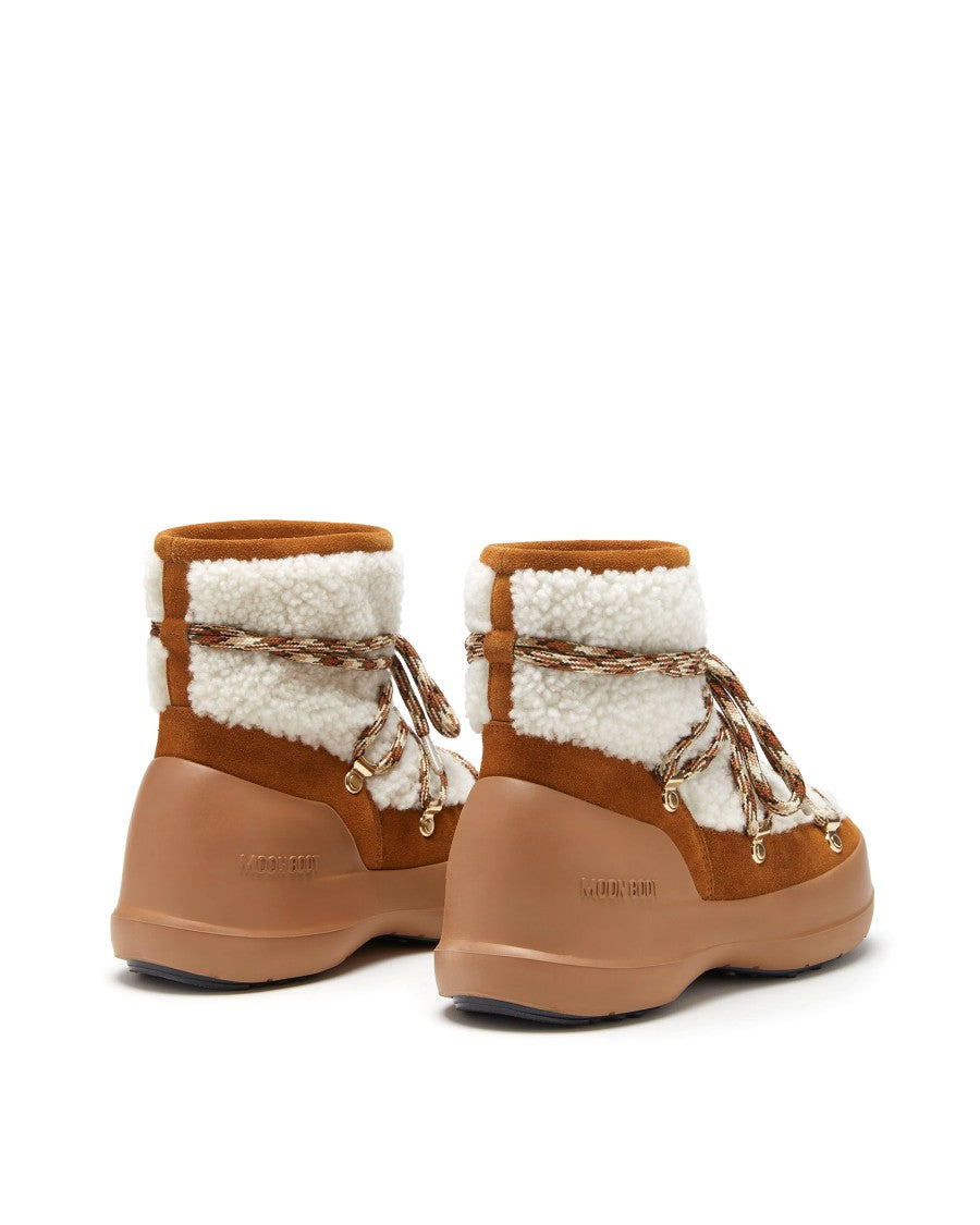 Moon Boot Shearling And Suede Winter Boots
