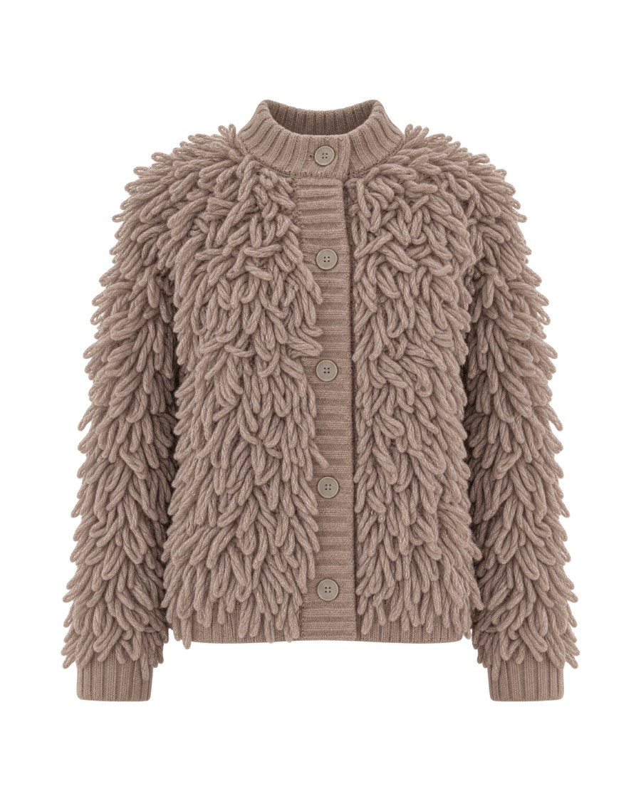 Liu Jo Beige High-Collar Textured Short Jacket