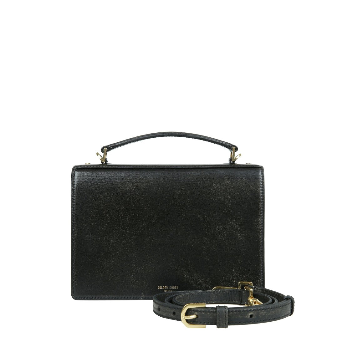 Golden Goose Venezia Bag In Black Distressed Leather