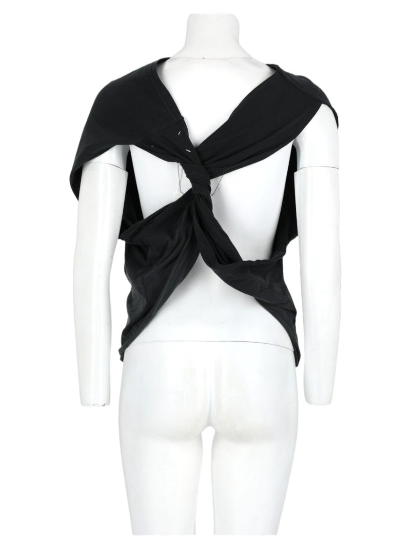 Maison Margiela Black Patch-Detail Short-Sleeve Top