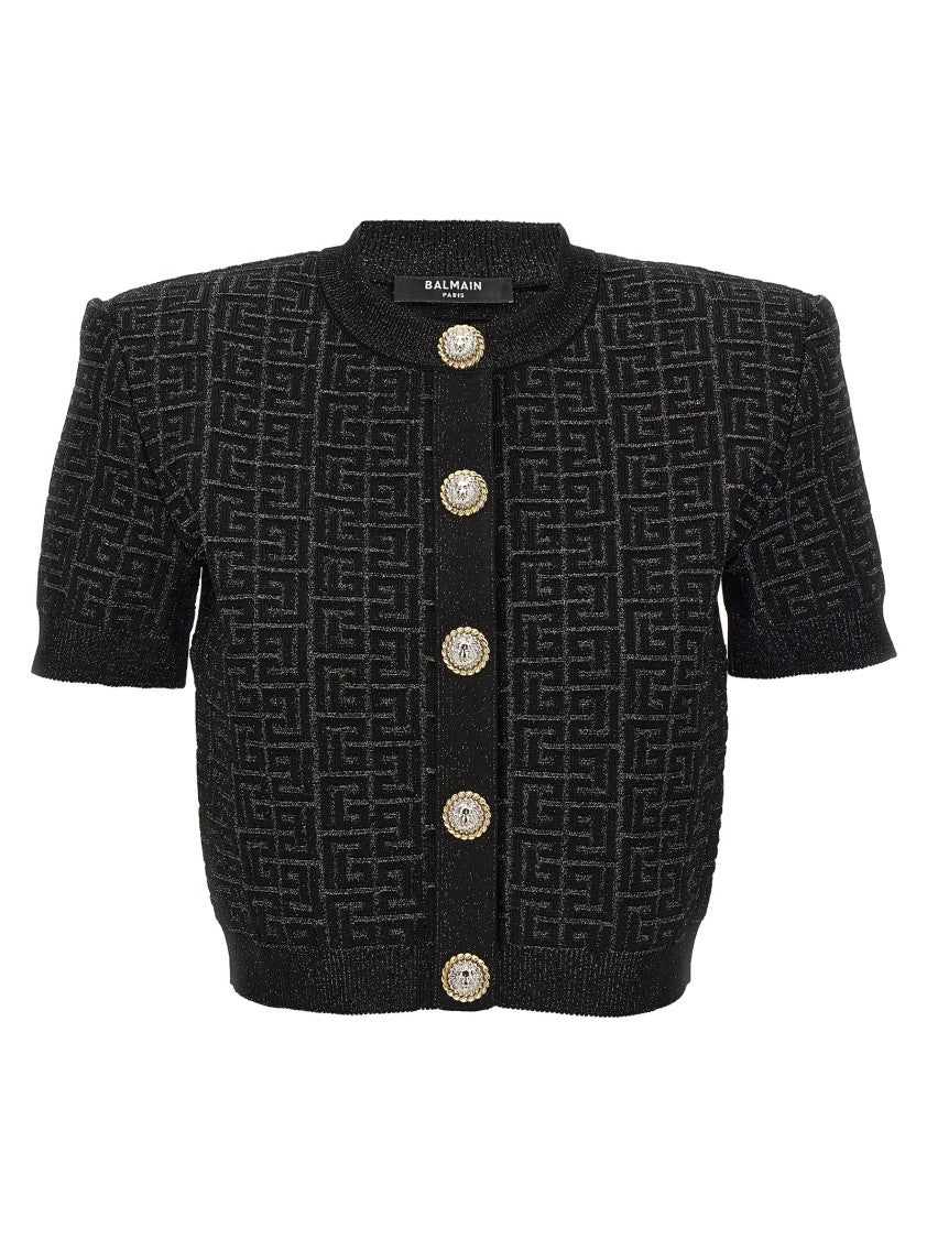 Balmain Monogram' Cropped Cardigan