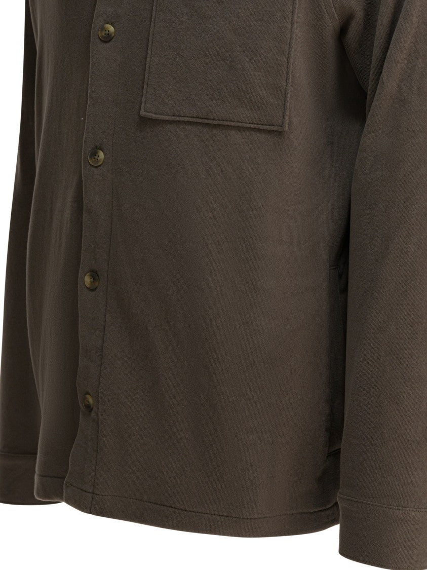 Vince Cotton Suede Overshirt Jacket