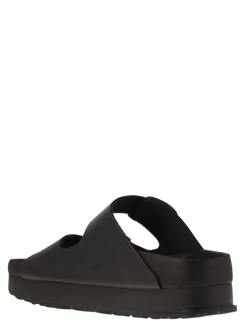 Birkenstock Arizona Platform - Slipper With Leather Buckles