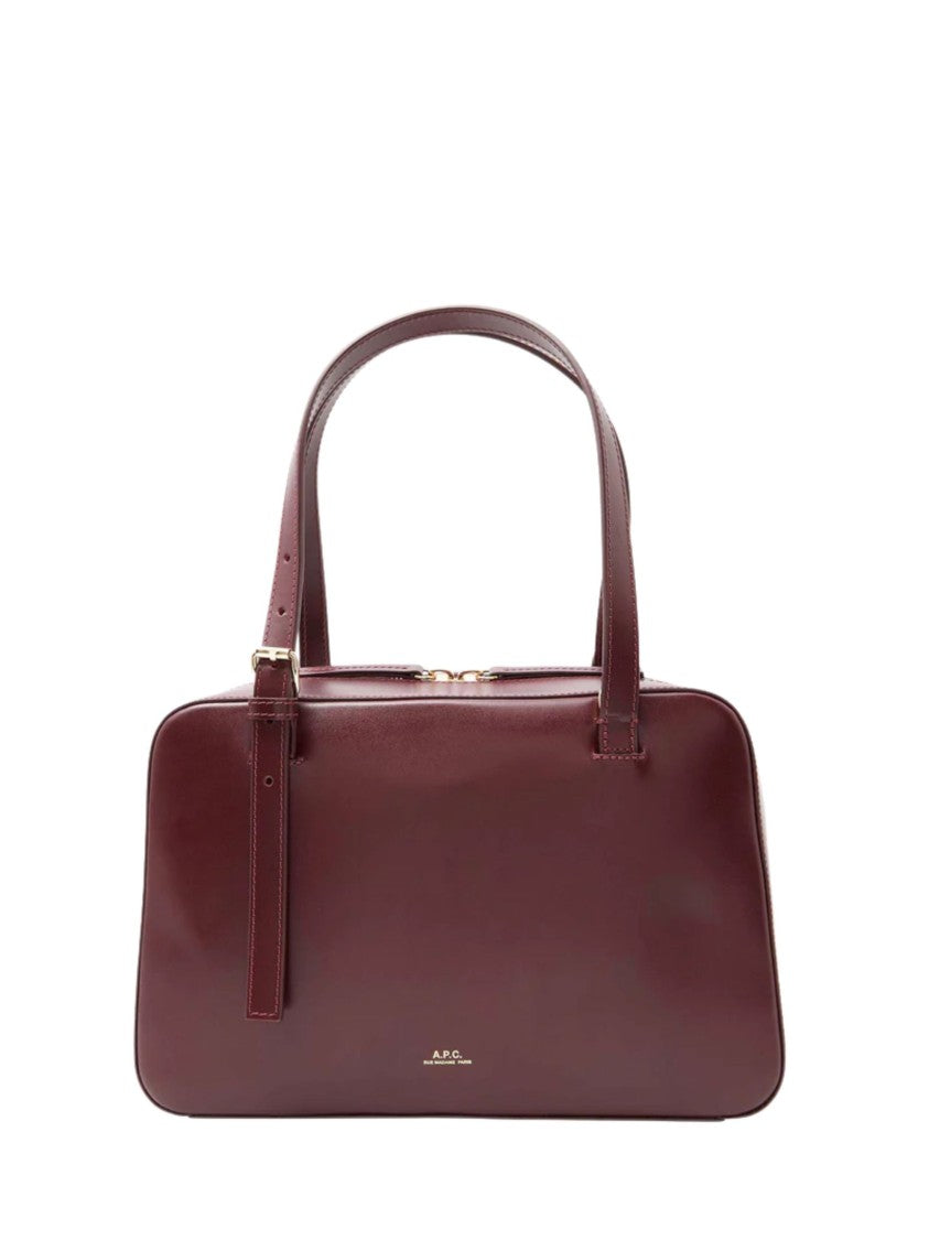 A.P.C. Burgundy Virginie Box Tote Bag