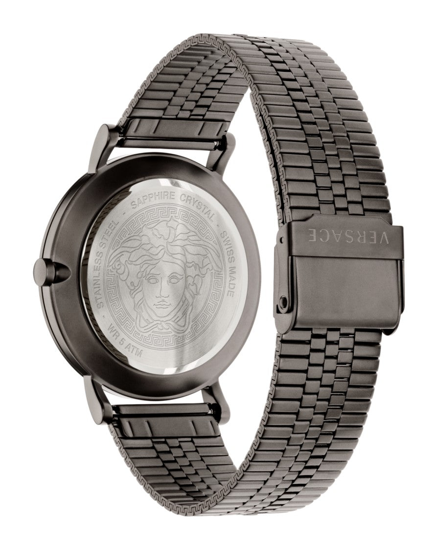 Versace Swiss-Made Quartz Versace V-Essential Watch With Blue Dial