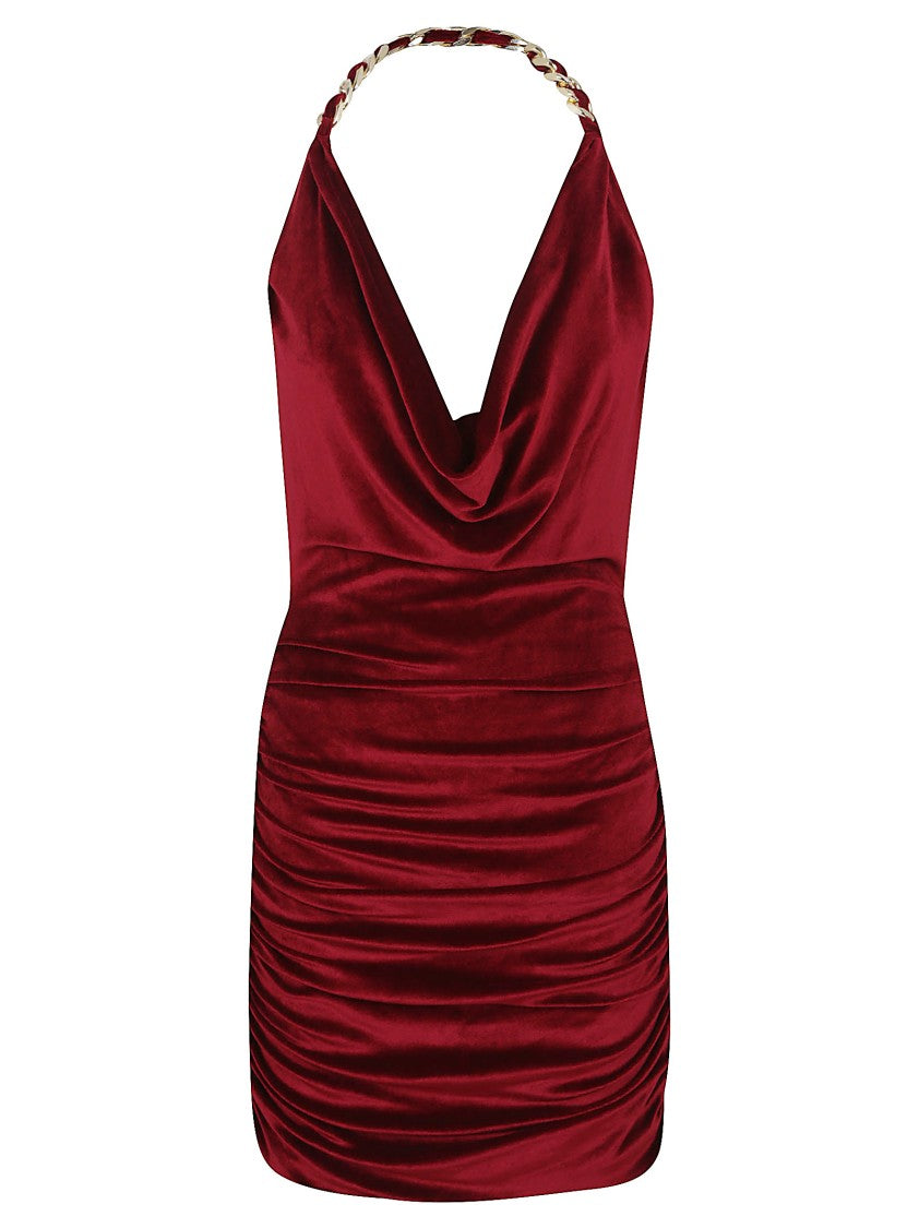 Balmain Deep Cowl Neckline Mini Dress