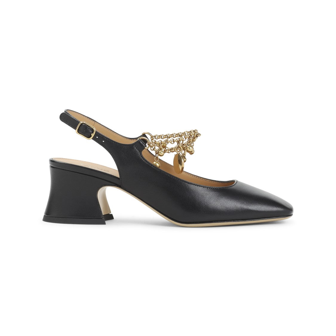 Chloé Black Nappa Leather Charms Pumps
