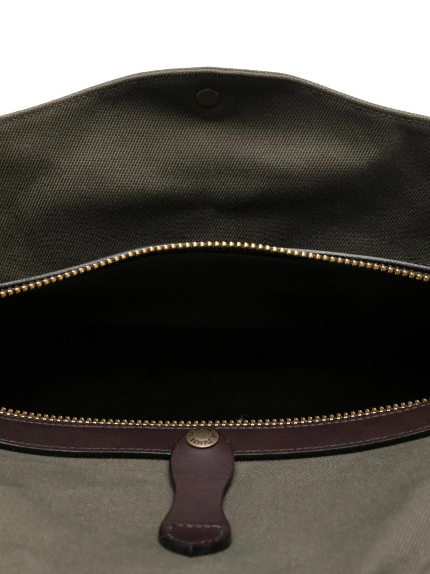 Filson Compact Rugged Twill Duffle With Leather Accents