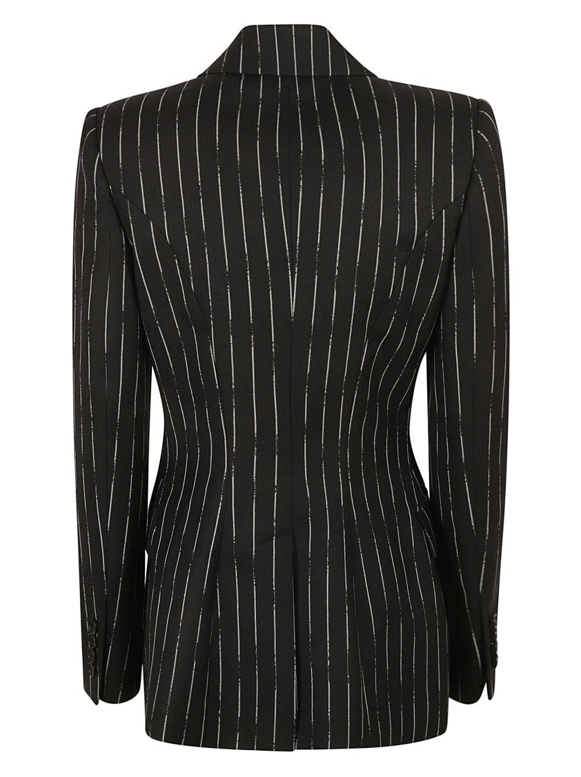 Alexander Mcqueen Pinstripe Tailored Jacket With Double-Breasted Front