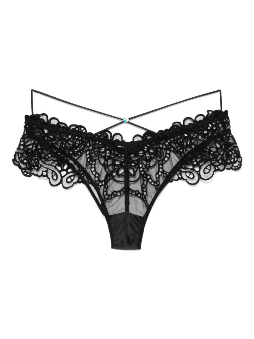 Agent Provocateur Black Seren Sheer Lace Nylon Panties