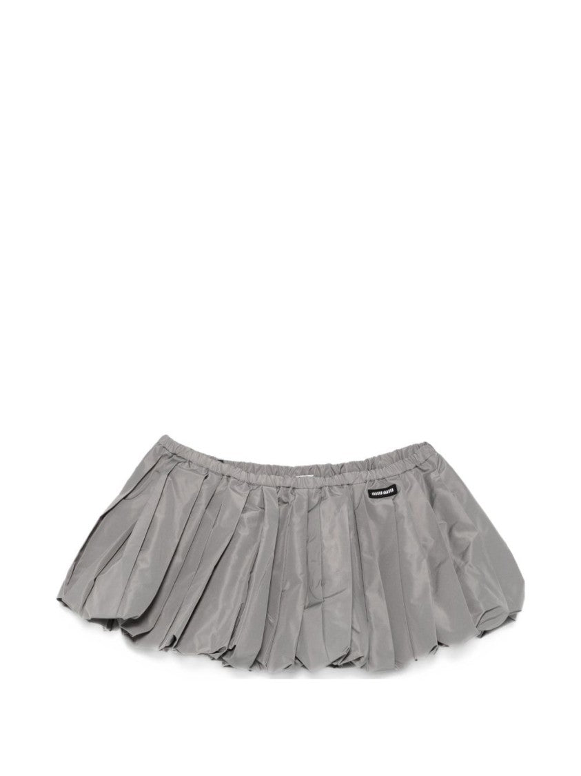 Miu Miu Pleated Elastic Mini Skirt