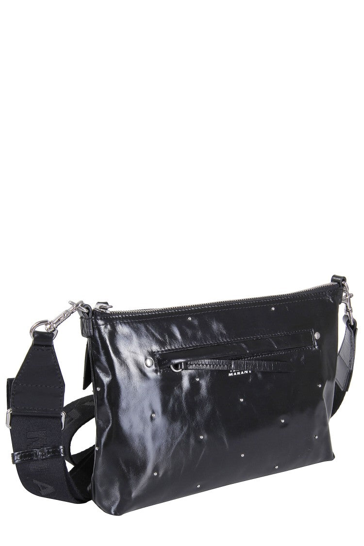 Isabel Marant Studded Black Leather Shoulder Bag
