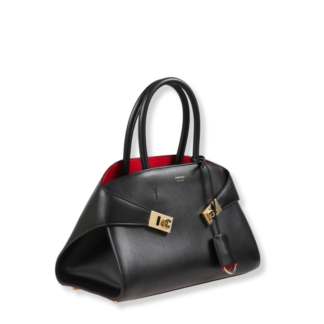 Ferragamo Structured Shoulder Bag With Smooth Texture And Minimalist Design
