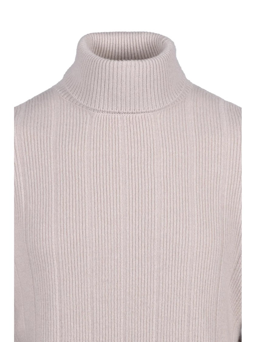 Eleventy High Neck Cashmere Sweater With Structured Turtleneck