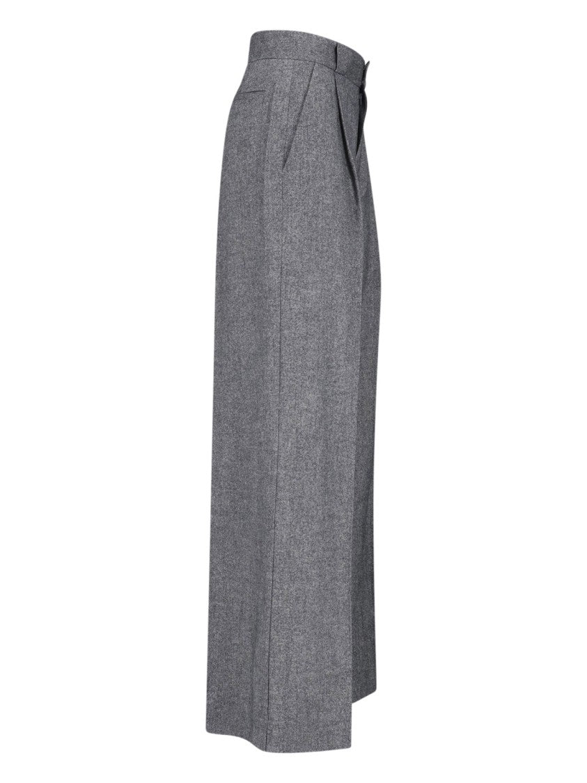 Sa Su Phi Grey Tailored Straight-Leg Virgin Wool Pants