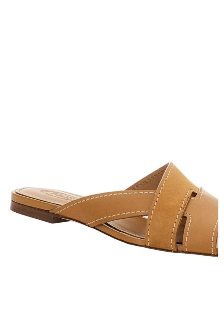 Tod's Crisscross Sandals In Smooth And Suede Calf Leather