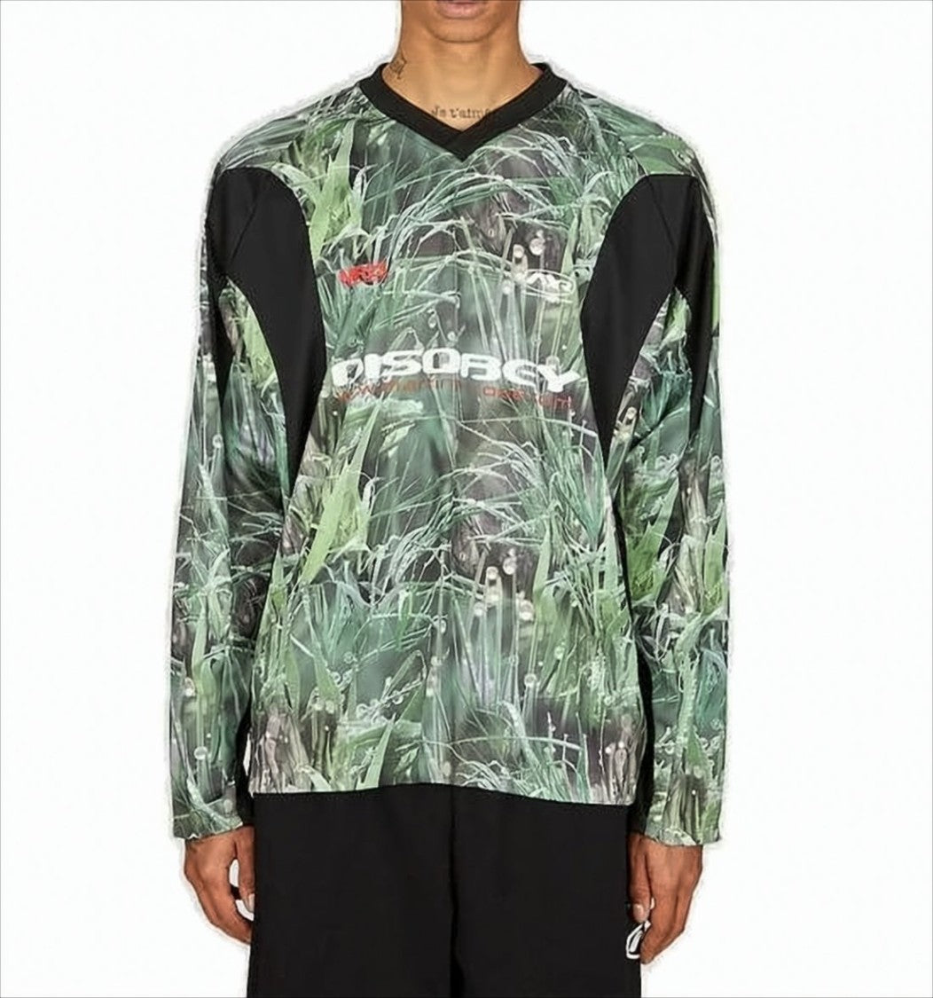 Martine Rose Botanical Print Long-Sleeve T-Shirt With Black Panels