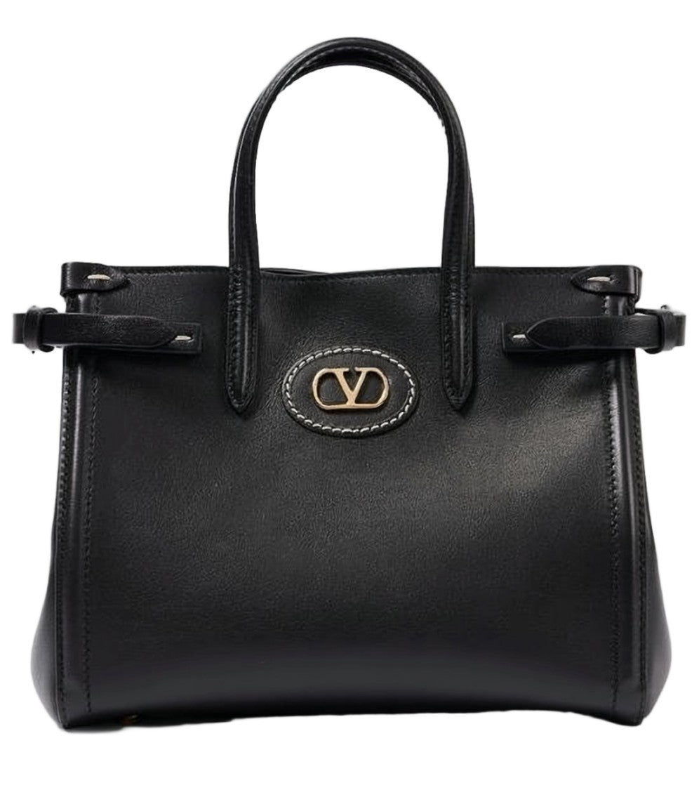 Valentino Garavani Sleek Black Structured Tote