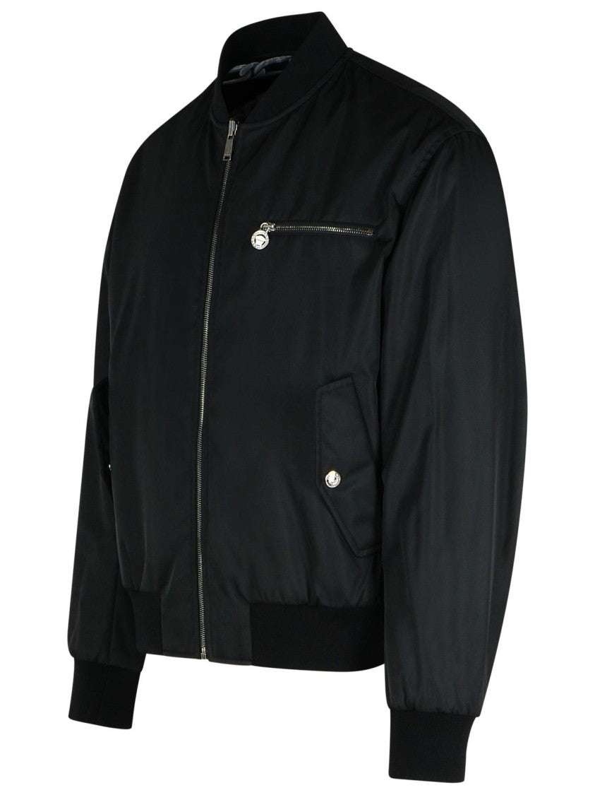 Versace Black Nylon Bomber Jacket