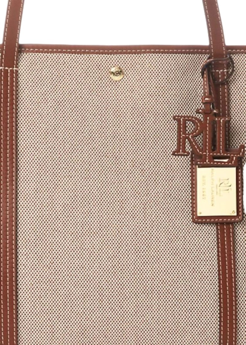 Lauren Ralph Lauren Emerie Tote With Cow Leather Trim And Gold-Tone Accents